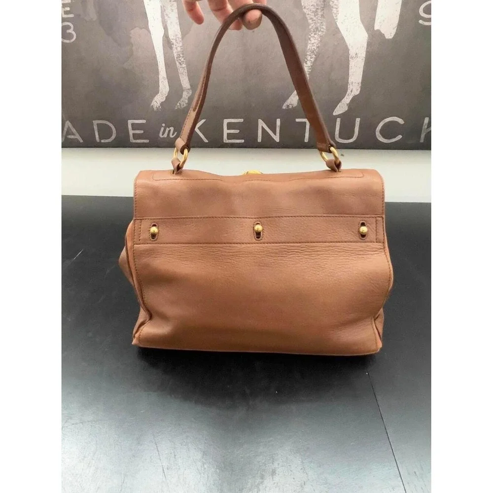 Yves Saint Laurent Muse Two Satchel Tan Leather Gold Hardware Medium